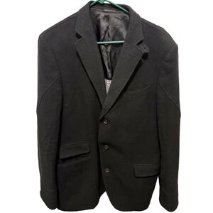 Flynt Black Wool Blend Men’s 42 Long Sportscoat/Blazer with a lining